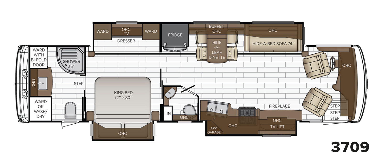 2023 Dutch Star 3709 Floor Plan