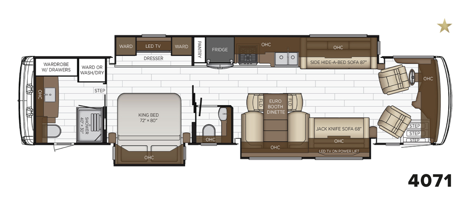 2023 Dutch Star 4071 Floor Plan