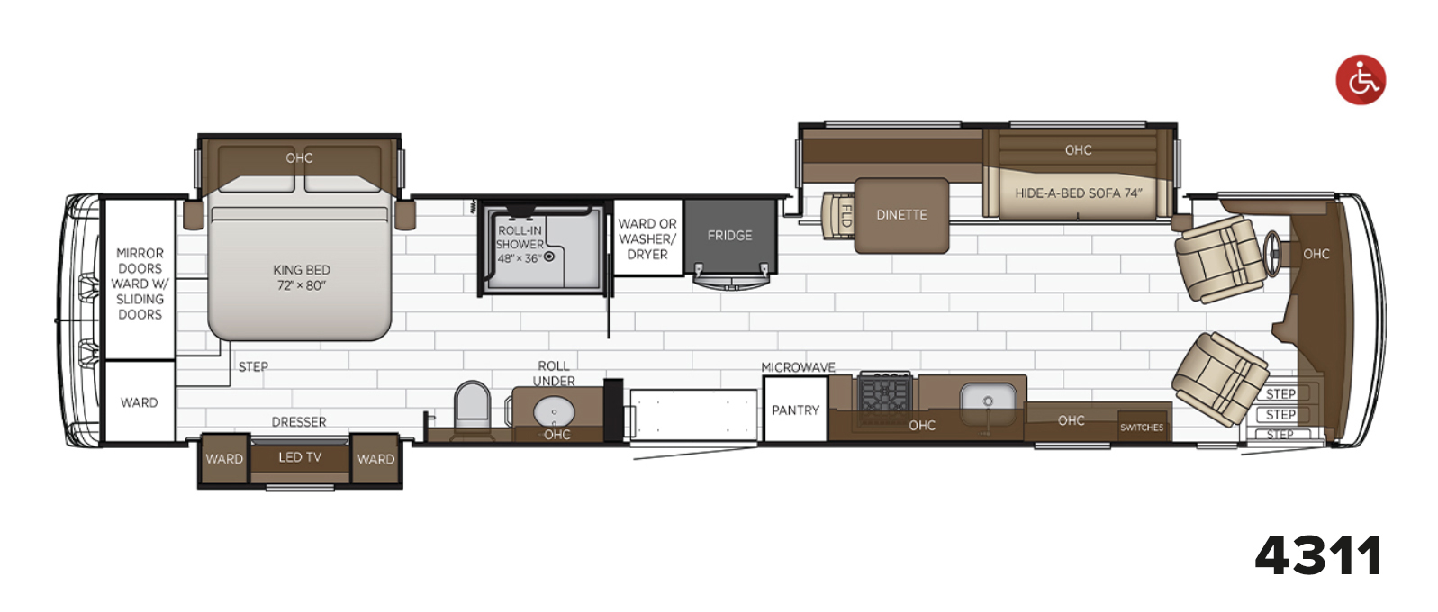 2023 Dutch Star 4311 Floor Plan