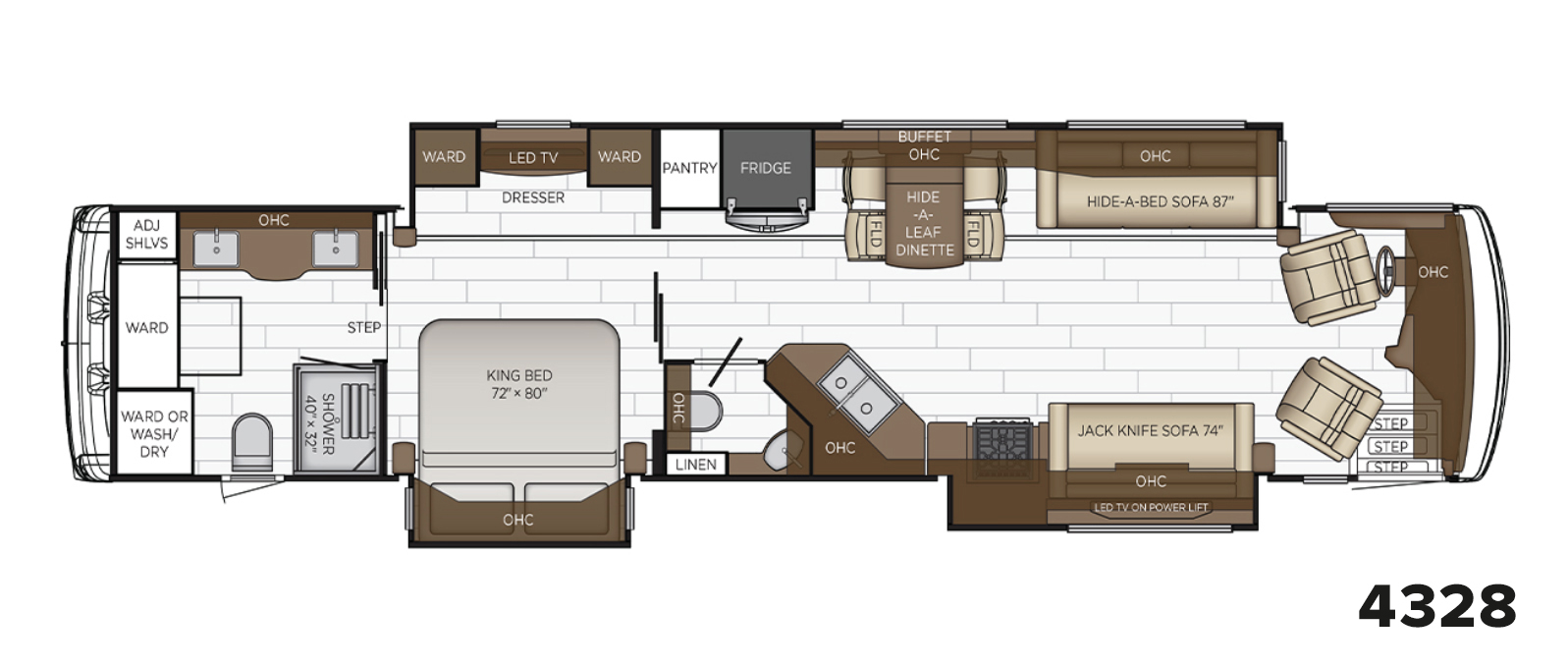 2023 Dutch Star 4328 Floor Plan